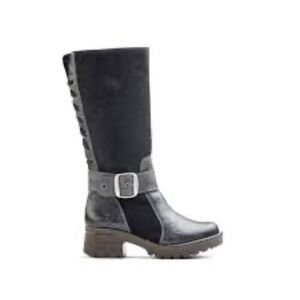 Dromedaris Black Kadia Mid Calf Chunky Boots size 10